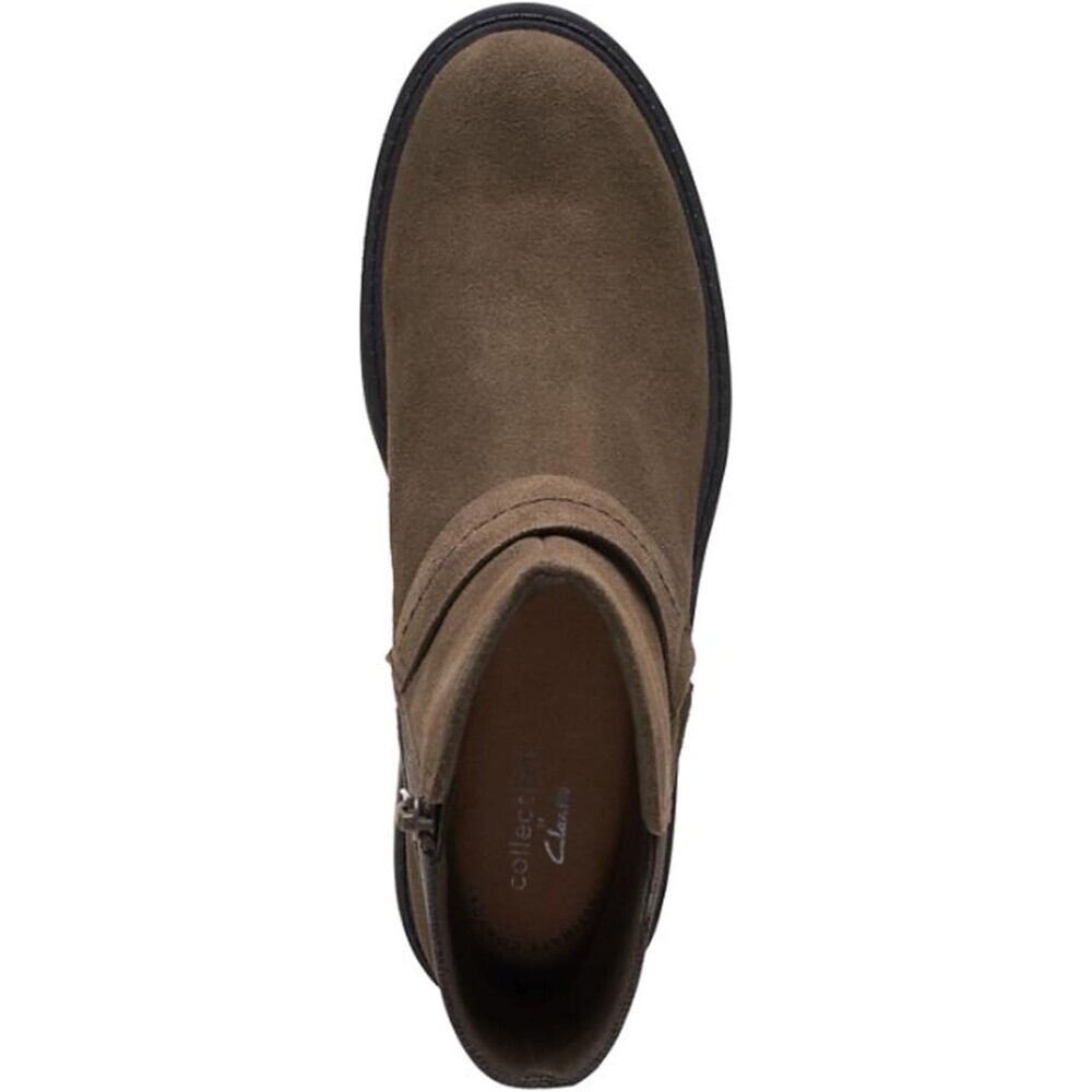 Clarks Opal Rose 26168396 Boots Women's US 7.5 Dark Olive Suede Ankle JOBB213 - Picture 12 of 14
